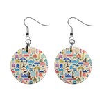 world Travel 1  Button Earrings