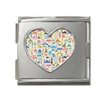 world Travel Mega Link Heart Italian Charm (18mm)