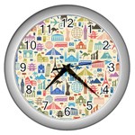 world Travel Wall Clock (Silver)