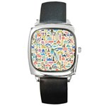 world Travel Square Metal Watch