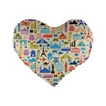 world Travel Standard 16  Premium Heart Shape Cushion 