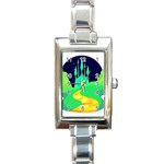 yellow brick road  Rectangle Italian Charm Watch