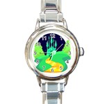 yellow brick road  Round Italian Charm Watch