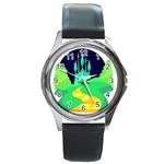 yellow brick road  Round Metal Watch