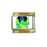 yellow brick road  Gold Trim Italian Charm (9mm)