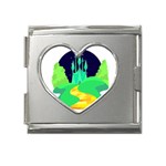 yellow brick road  Mega Link Heart Italian Charm (18mm)