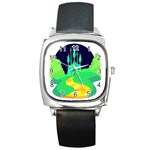 yellow brick road  Square Metal Watch