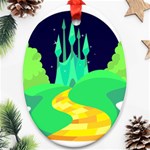 yellow brick road  Oval Ornament (Two Sides)