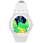 yellow brick road  Round Plastic Sport Watch (M)