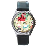 Through The Looking Glass Round Metal Watch