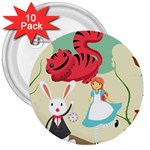 Through The Looking Glass 3  Button (10 pack)