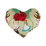 Through The Looking Glass Standard 16  Premium Flano Heart Shape Cushion 