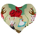 Through The Looking Glass Large 19  Premium Flano Heart Shape Cushion