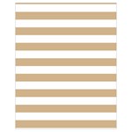 Horizontal Stripes - White and Tan Brown Drawstring Bag (Small)