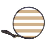 Horizontal Stripes - White and Tan Brown Classic 20-CD Wallet