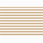 Horizontal Stripes - White and Tan Brown Collage 12  x 18 