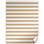 Horizontal Stripes - White and Tan Brown Canvas 36  x 48 