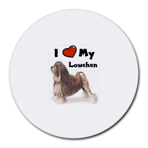 I Love My Lowchen Round Mousepad from ArtsNow.com Front