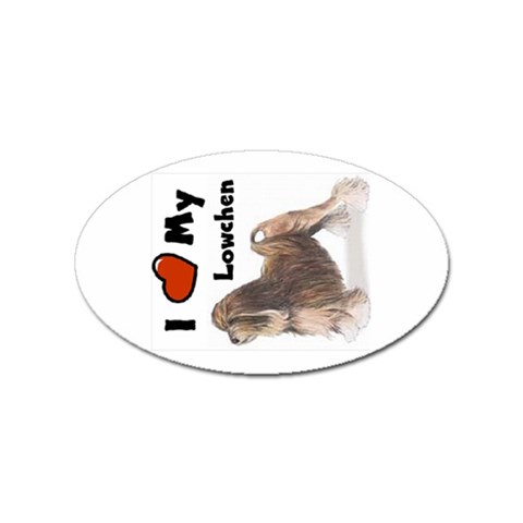 I Love My Lowchen Sticker (Oval) from ArtsNow.com Front