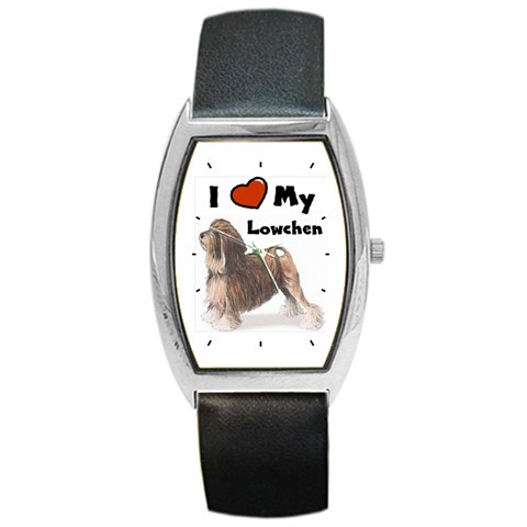 I Love My Lowchen Barrel Style Metal Watch from ArtsNow.com Front