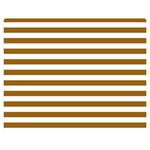 Horizontal Stripes - White and Golden Brown Double Sided Flano Blanket (Medium)