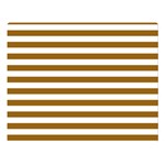 Horizontal Stripes - White and Golden Brown Double Sided Flano Blanket (Large)