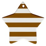 Horizontal Stripes - White and Golden Brown Ornament (Star)