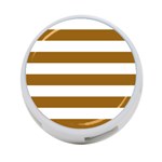 Horizontal Stripes - White and Golden Brown 4-Port USB Hub (Two Sides)