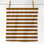 Horizontal Stripes - White and Golden Brown Face Towel