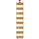 Horizontal Stripes - White and Golden Brown Large Book Mark