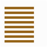 Horizontal Stripes - White and Golden Brown Small Garden Flag (Two Sides)