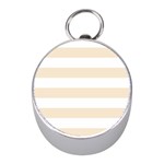 Horizontal Stripes - White and Champagne Orange Silver Compass (Mini)