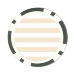 Horizontal Stripes - White and Champagne Orange Poker Chip Card Guard