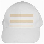 Horizontal Stripes - White and Champagne Orange White Cap