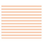 Horizontal Stripes - White and Apricot Orange Double Sided Flano Blanket (Small)