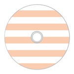 Horizontal Stripes - White and Apricot Orange CD Wall Clock