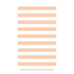 Horizontal Stripes - White and Apricot Orange Memory Card Reader (Rectangular)