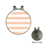 Horizontal Stripes - White and Apricot Orange Golf Ball Marker Hat Clip