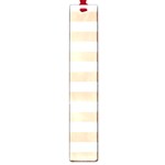 Horizontal Stripes - White and Apricot Orange Large Book Mark