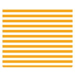 Horizontal Stripes - White and Dark Tangerine Orange Double Sided Flano Blanket (Small)