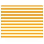 Horizontal Stripes - White and Dark Tangerine Orange Double Sided Flano Blanket (Medium)