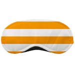 Horizontal Stripes - White and Dark Tangerine Orange Sleeping Mask