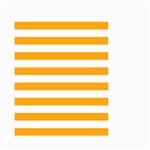 Horizontal Stripes - White and Dark Tangerine Orange Small Garden Flag (Two Sides)