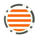 Horizontal Stripes - White and Safety Orange Poker Chip Card Guard (10 pack)