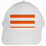 Horizontal Stripes - White and Safety Orange White Cap