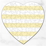 Horizontal Stripes - White and Blond Yellow Jigsaw Puzzle (Heart)