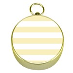 Horizontal Stripes - White and Blond Yellow Gold Compass