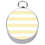 Horizontal Stripes - White and Blond Yellow Silver Compass