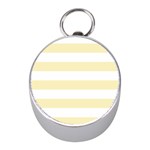 Horizontal Stripes - White and Blond Yellow Silver Compass (Mini)