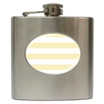 Horizontal Stripes - White and Blond Yellow Hip Flask (6 oz)